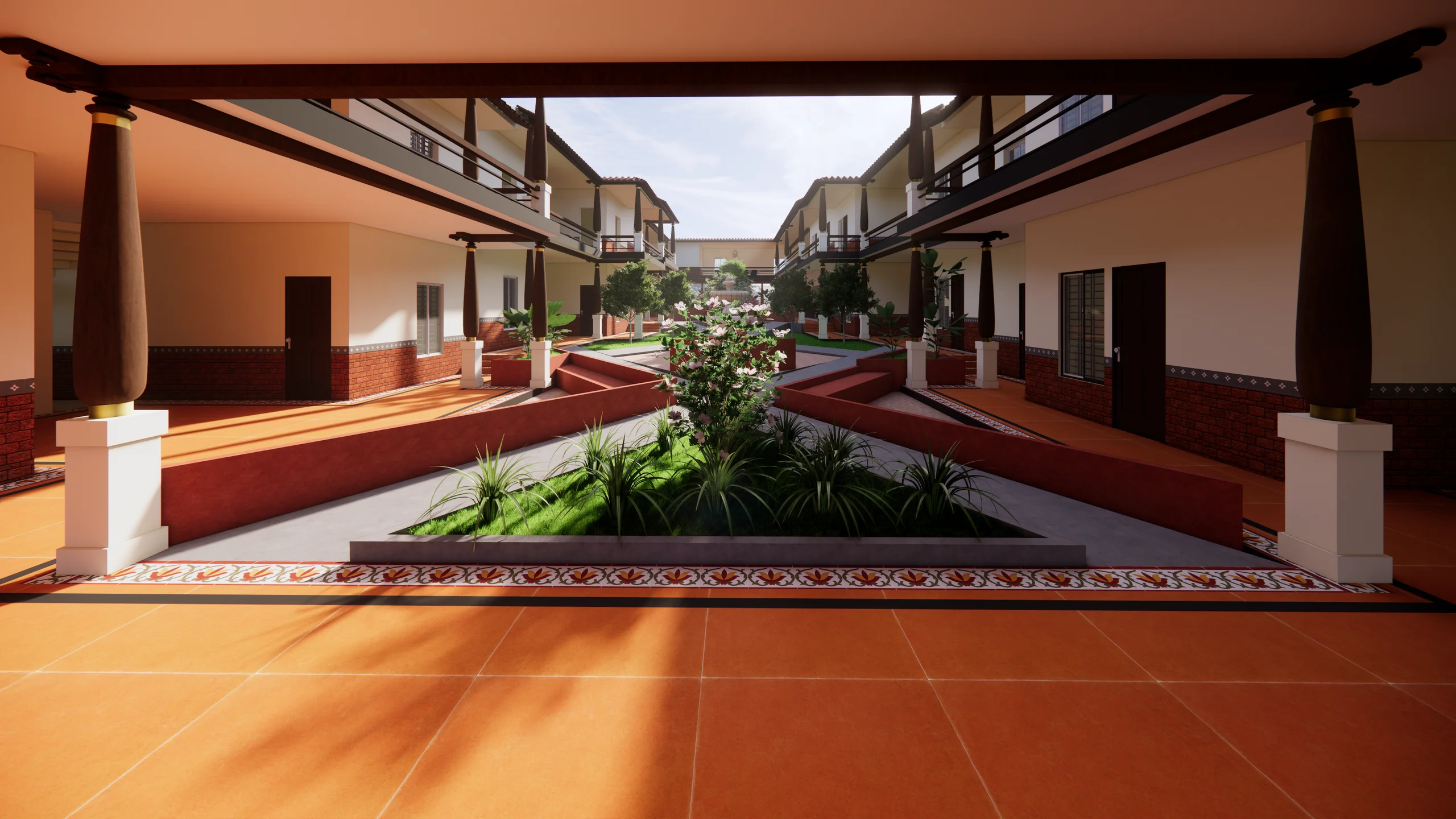 Temple sanctum architectural rendering